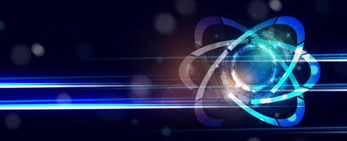 Abstract background with blue and white lights vector