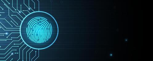 The fingerprint is shown on a circuit board vector