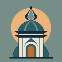 An illustration of a mosque with a dome vector