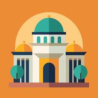 An illustration of a mosque with a dome vector