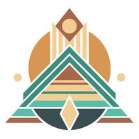 A geometric design with a triangle and a sun vector