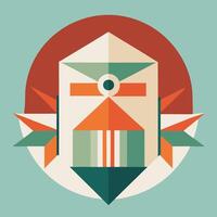 A geometric illustration of a face with a large eye vector