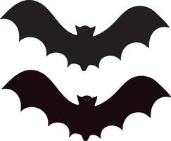 Bat Silhouettes. Bats in Flight, Painted in a Realistic Style. Large bat with glowing eyes set, Set of bat silhouettes vector