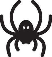horor black spider hangs on a spider web isolated on white background. Black Spiders Hanging. Spider Silhouettes vector