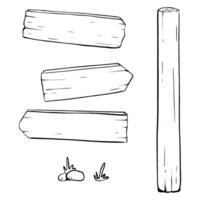 Illustration Sketch Featuring Wooden Planks and Various Natural Elements in Creative Design. sketch. tourism vector