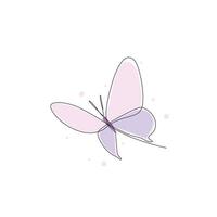 butterfly colorful continuous line drawing template good for celebration usage. continuous line element illustration. lineart design. monoline asset. vector