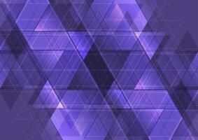 Purple abstract tech triangles mosaic pattern design vector