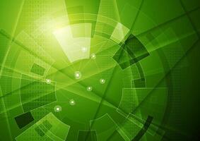 Green tech geometric technology background vector