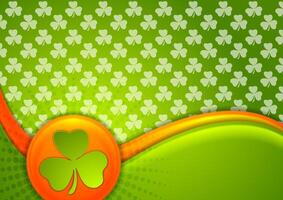 St. Patrick Day waves background with Irish flag colors vector