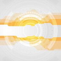 Orange and grey tech abstract gear HUD graphic design vector