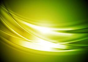 Green yellow blurred abstract waves background vector