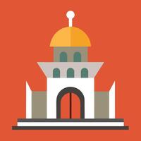 An illustration of a mosque with a dome vector