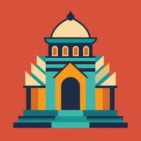 An illustration of a building with a dome vector