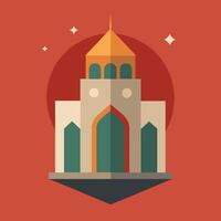 An illustration of a mosque with a dome vector