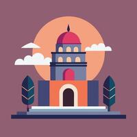 An illustration of a building with a dome vector