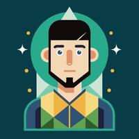 A flat style illustration of a man with a beard vector
