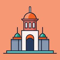 An illustration of a mosque with a dome vector
