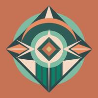 A geometric design with a circle in the center vector