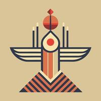 A poster with a bird on top of a building vector