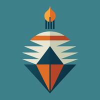 A flat design of a triangle with a candle on top vector