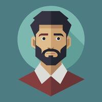 A man with a beard and a red tie vector