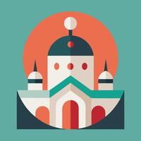 A flat design of a church with a dome vector