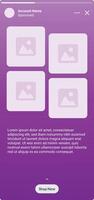 Social media post template mockup. Image grid vector