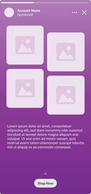 Social media post template mockup. Image grid