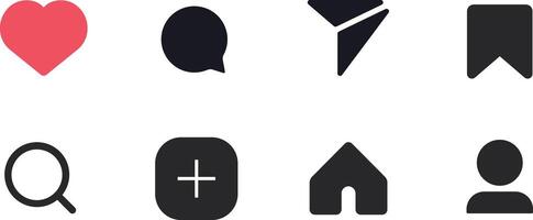 Social media icons set. Like, comment buttons. vector