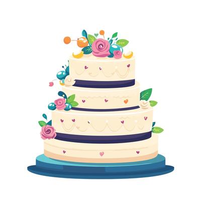 Elegant Floral Cake with Decorative Touches