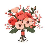 Radiant Floral Display with Various Flowers vector