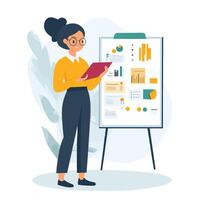 Professional Woman Getting Ready for a Business Presentation vector