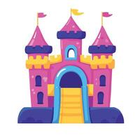 Vibrant Inflated Castle Design with Playful Flags vector
