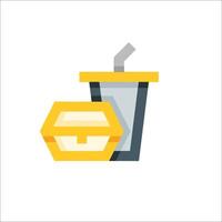 A drink and a sandwich icon on a white background vector