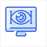 A computer monitor with an eye icon on it vector