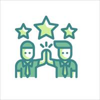 Two people giving each other a high five vector