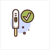 A thermometer and a tick mark on a white background vector