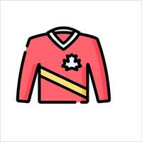 A red and white polo shirt with a maple leaf on it vector