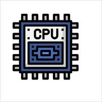 A computer processor icon on a white background vector