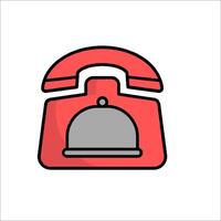 A red telephone with a bell icon vector