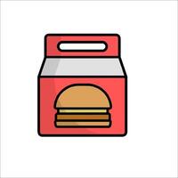 A hamburger in a box icon on a white background vector