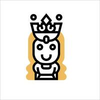 A cartoon character with a crown on her head vector