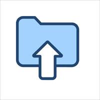 File folder icon with arrow pointing up vector