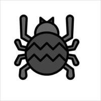 A black and white spider icon on a white background vector