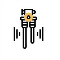 A black and yellow icon of a microphone vector
