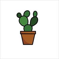 A cactus plant in a pot on a white background vector