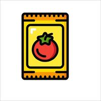 A tomato in a packet icon vector