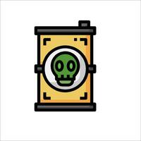 A battery with a skull inside it vector