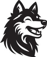 Dynamic Black Wolf Head Silhouette Artwork in a Sleek and Minimal Style vector