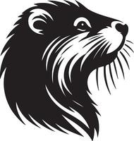 Minimalist Mammal Head Silhouette Perfect for Design and Illustration Use vector